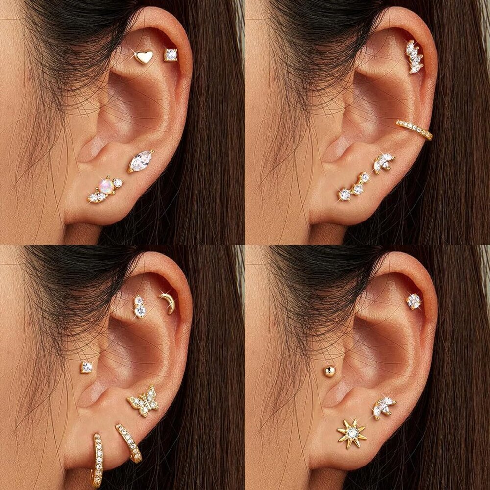 Sterling Silver Flat Back Stud Earrings Hypoaller… - image 6